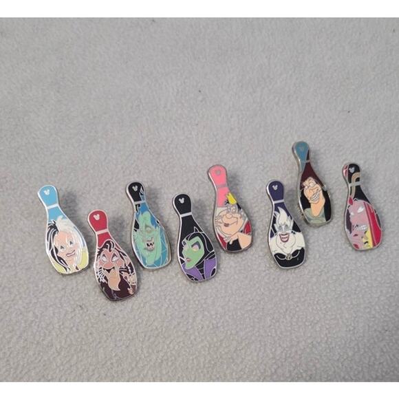 Set 8 Official Disney HM Villain Bowling Pin Collectible 2008 - Picture 1 of 8